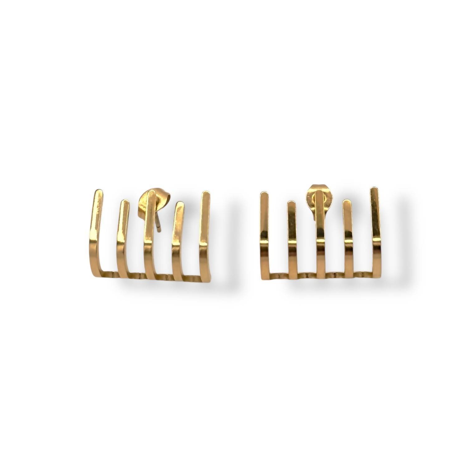New Jagged Halo Jewelry Women's Claw Earrings In Yellow Gold Plated